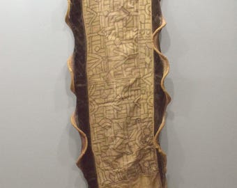 African Natural Woven Kuba Raffia Cloth Congo
