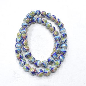 Chinese Enamel Trumplet Lilly Blue Bead
