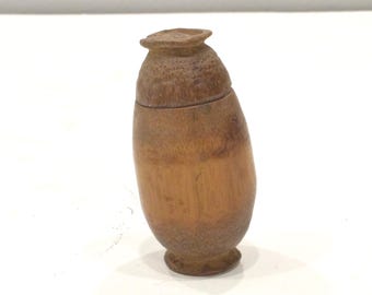 Indonesian Wood Lime Container Timor Atoni Tribe