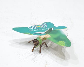 African Folk Art Toy Butterfly Recycled Tin Can Tanzania