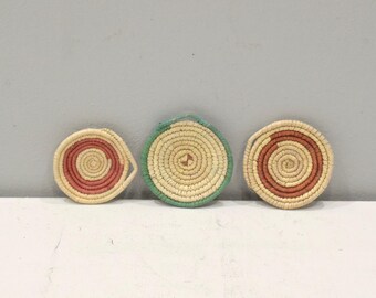 African Basket Botswana Natural Food Basket Set of 3