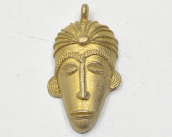 Pendant African Brass Baule Mask Pendant