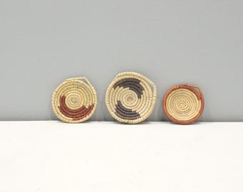 African Basket Botswana Natural Colors Food Basket Set of 3