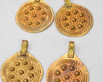 Beads Kuchi Brass Round Pendants 40mm