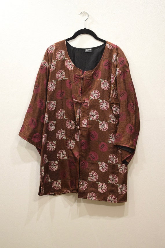 Jacket Silk Brown Rose Brocade Jacket