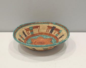 African Basket Botswana Natural Colors South Africa Woven Palm Food Basket