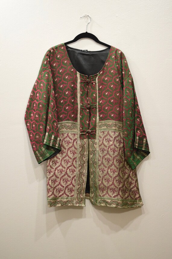 Jacket Silk Red Green Brocade Jacket