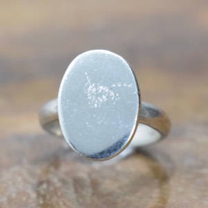 Ring Sterling Silver Oval Initial Ring