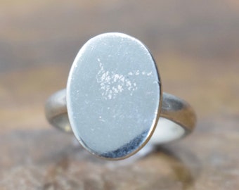 Ring Sterling Silver Oval Initial Ring