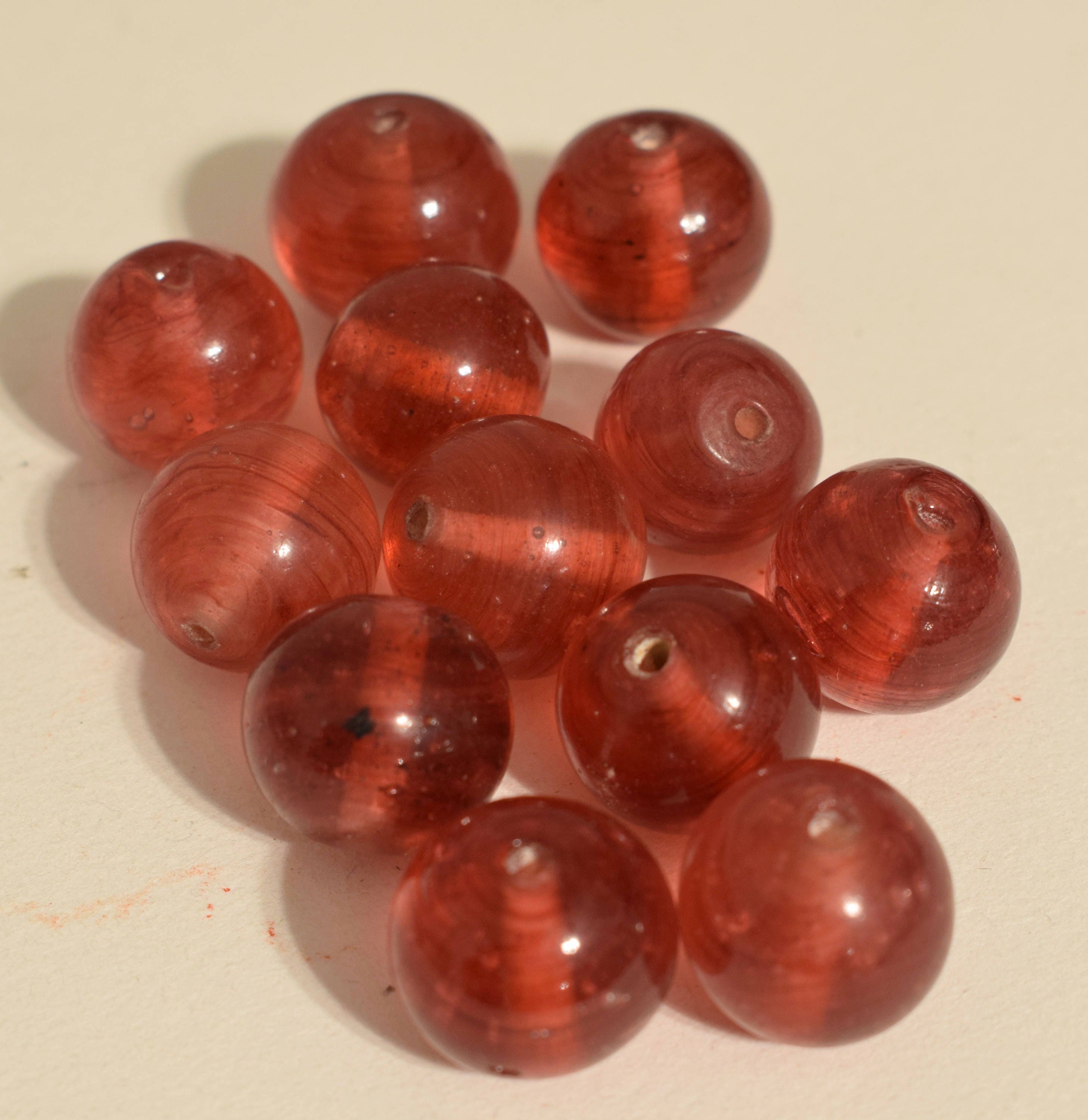 Beads Chinese Pink Peking Glass Beads Jewelry Necklace Peking Glass Round Beads