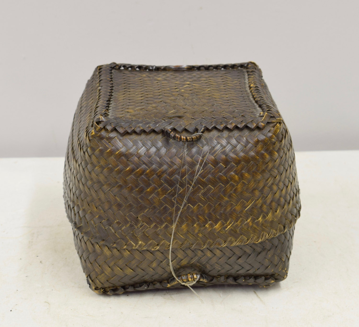 Basket Rice Tupil Box Square Rattan Ifugao Philippines Handmade Woven