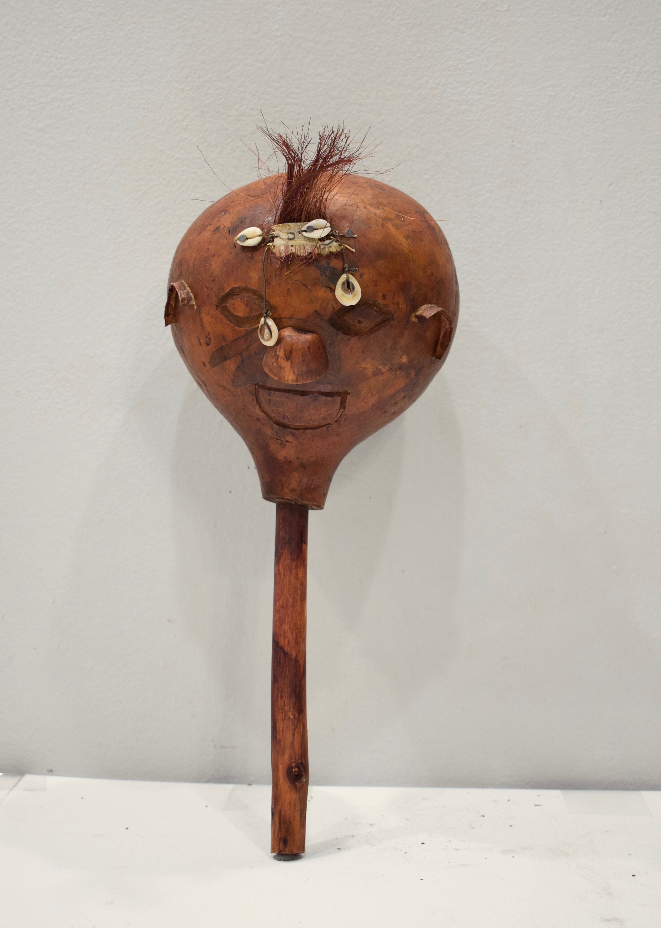 African Gourd Shaker Rattle Cowrie Shell Kenya Figure Gourd Rattle