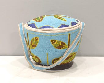 African Yorbua Tribe Beaded Basket Nigeria