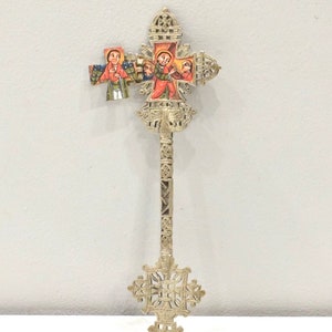 Äthiopische Ikonengemaltes Koptisches Kreuz