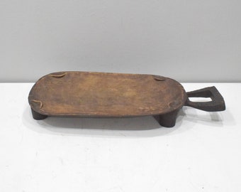African Zulu Tribe Wood Meat Platter Serving Tray