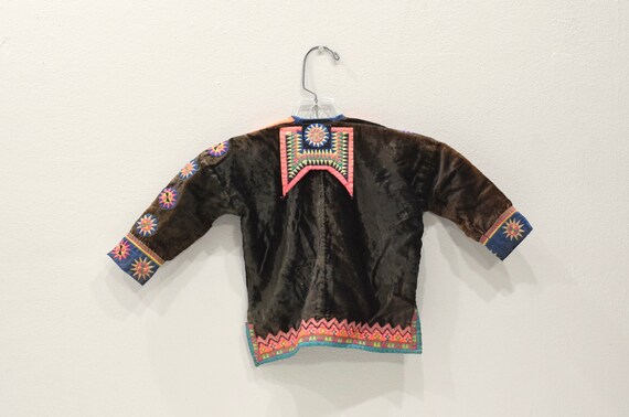 Chinese Hmong Brown Embroidered Childs Jacket - image 2