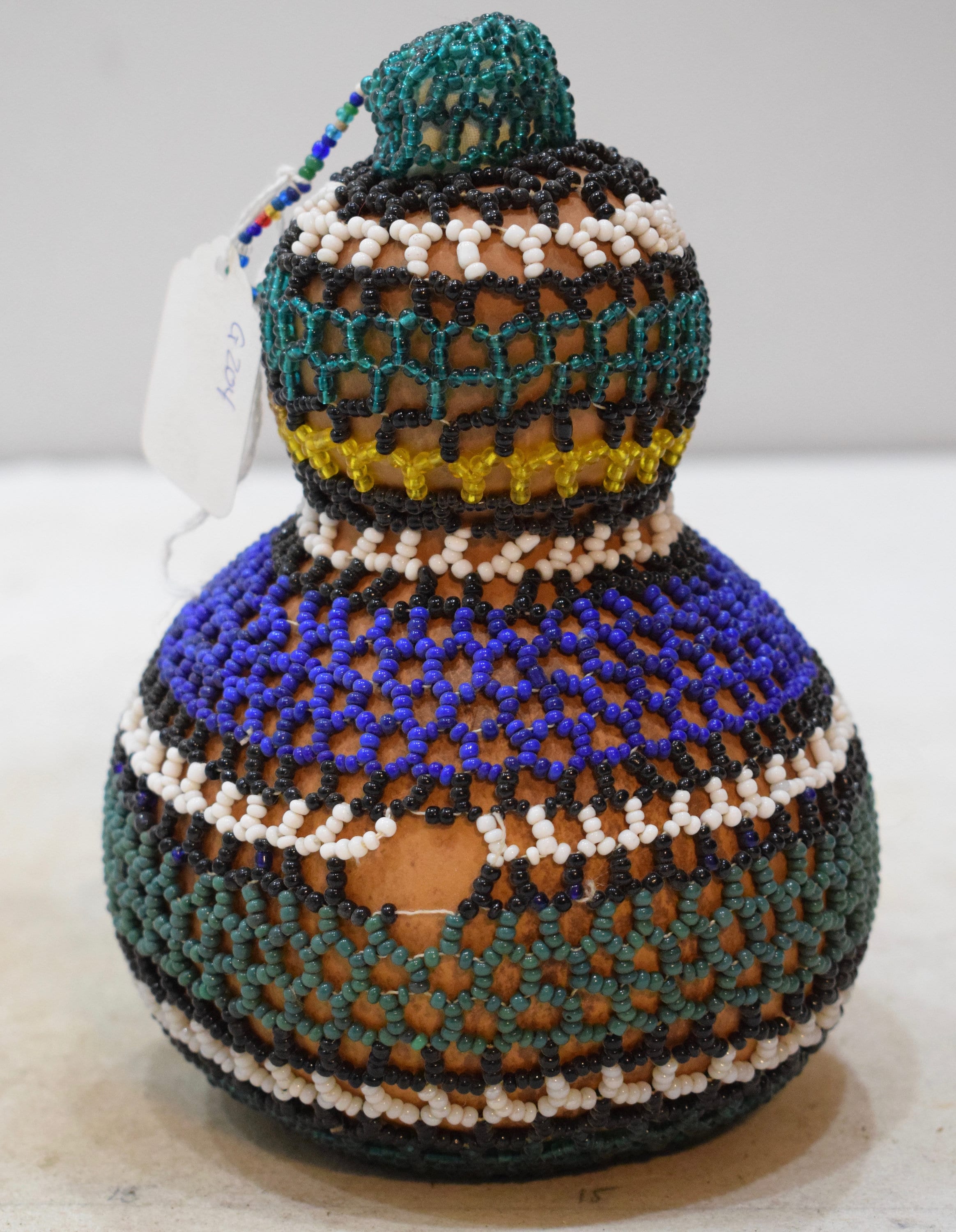 African Zulu Beaded Snuff Gourd South Africa Handmade Beaded Gourd