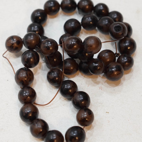 Beads Buri Nut Philippines Vintage Round Beads 10mm - 11mm