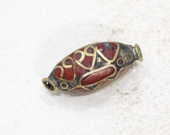 Red Middle Eastern Silver Stone Beads