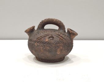 African Clay Pot with Two openings Kenya