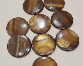 Capiz Gold Shell Round Beads