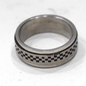 Ring Stainless Steel Etched Spinner Band Ring