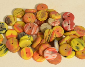 Beads African Round Disc Glass  Beads 12mm