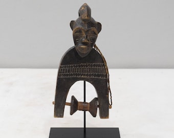 African Senufo Tribe Wood Hand Pulley