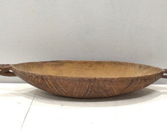 Papua New Guinea Bowl Alligator Handle Ramu River Wood Bowl