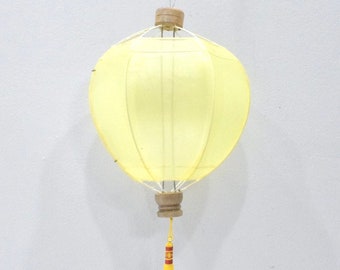 Chinese Yellow Vinyl Round Hanging Lantern