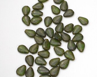 Beads Green Vaseline Leaf Glass Beads  13-14mm