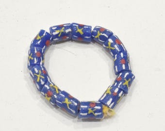 African Krobo Glass Bead Bracelet Ghana West Africa
