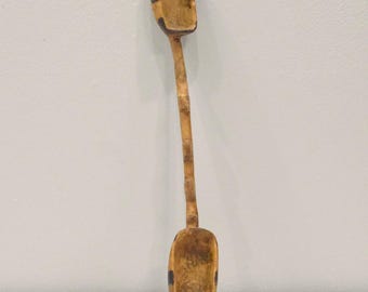 African Double Ladle TurkanaTribe Wood Etched Kenya