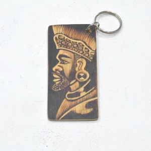Porte-clés africain en bois sculpté