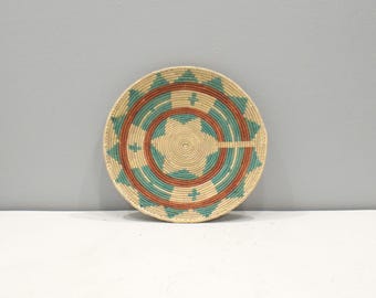 African Basket Botswana Natural Colors South Africa Woven Palm Food Basket