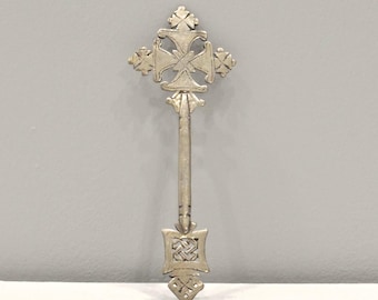 African Silver Coptic Cross Scepter Ethiopia