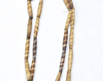 Beads African Stripe Batik BoneTube Beads