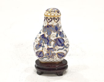 Chinese Cloisonne' Flower Vase on Wooden Stand