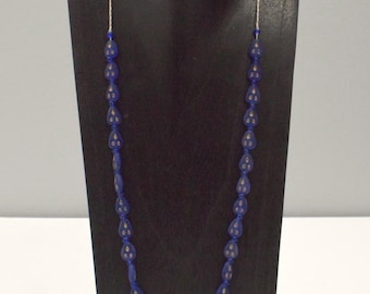 Middle Eastern Dark Blue Glass Beaded Necklace