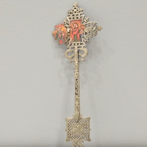 Kreuz äthiopische Ikone Gemalt äthiopisches koptisches Kreuz