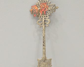 Cross Ethiopian Icon Painted Ethiopian Coptic Cross