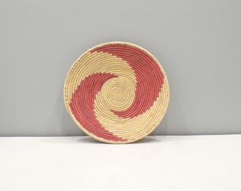 African Basket Botswana Natural Colors South Africa Woven Palm Food Basket