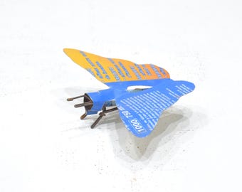 African Folk Art Toy Butterfly Recycled Tin Can Tanzania