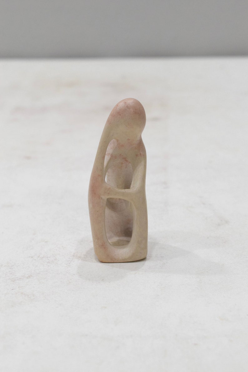 African Soapstone Carved Thinker Sculpture Kenya
