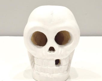 Philippines Had Carved Wooden Painted Skull
