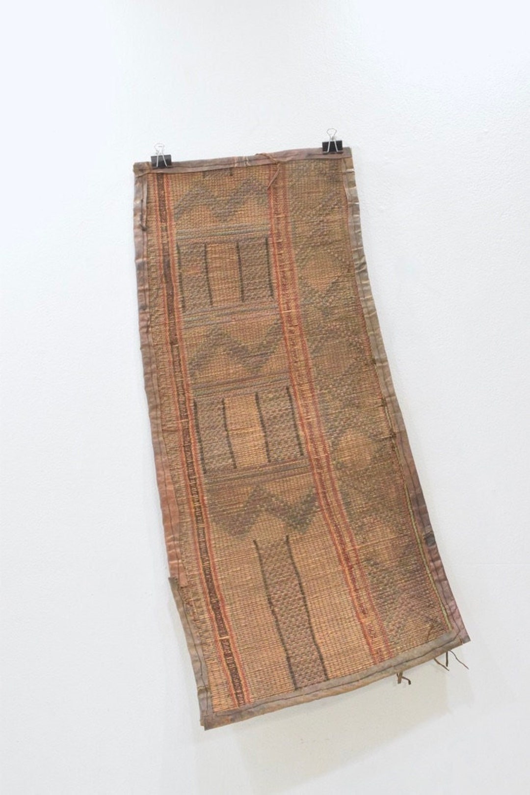 African Tuareg Woven Straw Leather Tuareg Mat Mali Etsy