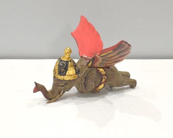 Indonesian Flying Elephant mobile demon chaser Bali carved wood folk Art