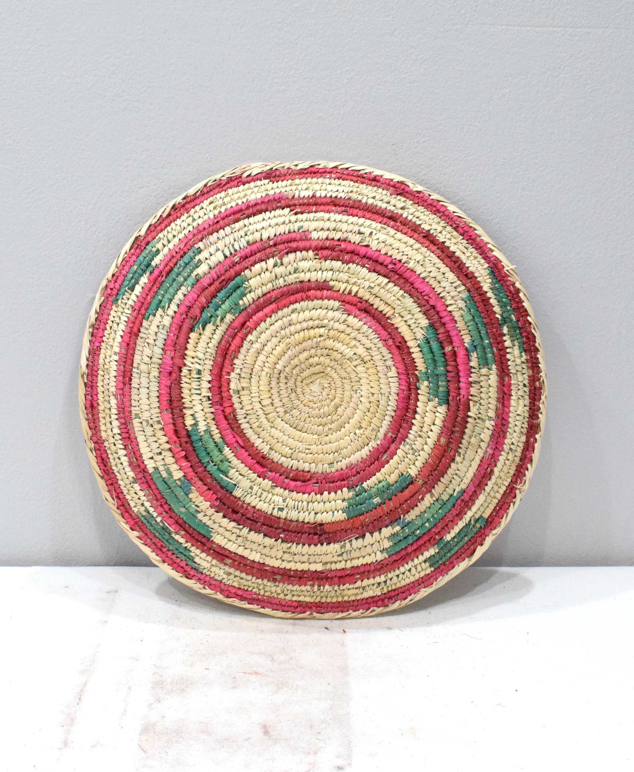 African Basket Botswana Natural Colors South Africa Woven Palm Food Basket