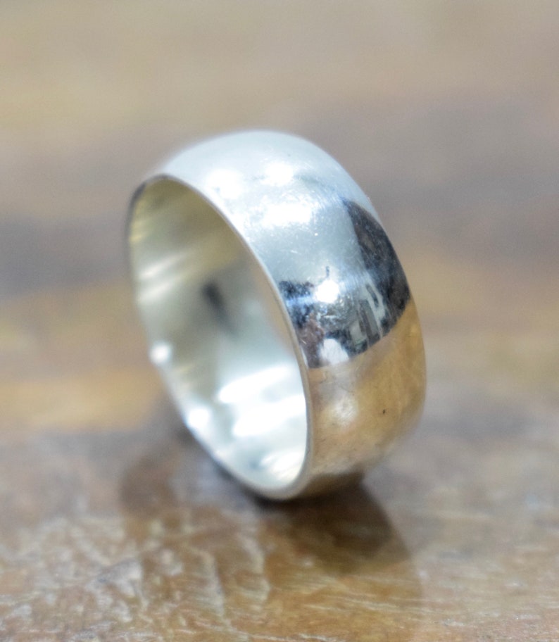 Ring Sterling Silver Shiny Band Ring Etsy