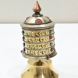 Tibetan Tabletop Buddhist Prayer Wheel